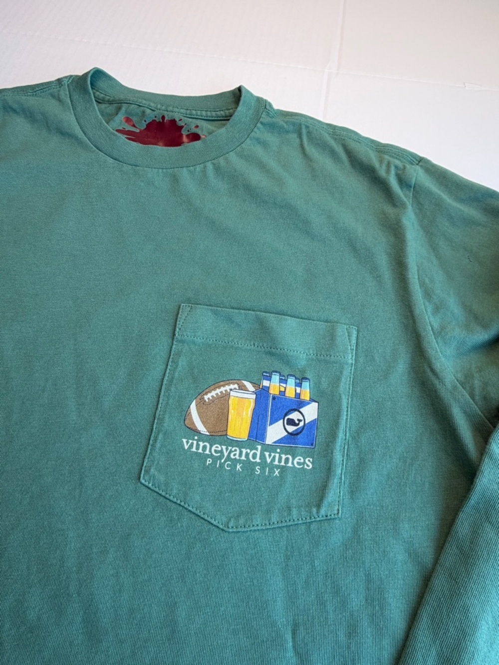 Vineyard Vines Men’s Pick Six Long-Sleeve Tee - Green - Picture 4 of 6